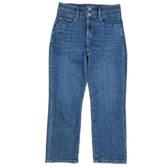 {Ann Taylor} "The Straight Crop" Straight Leg Ankle Stretch Denim Jeans - Picture 3 of 5